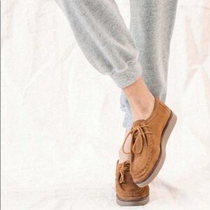 The GREAT The Scout Wood Suede Moccasins Shoes 9.5